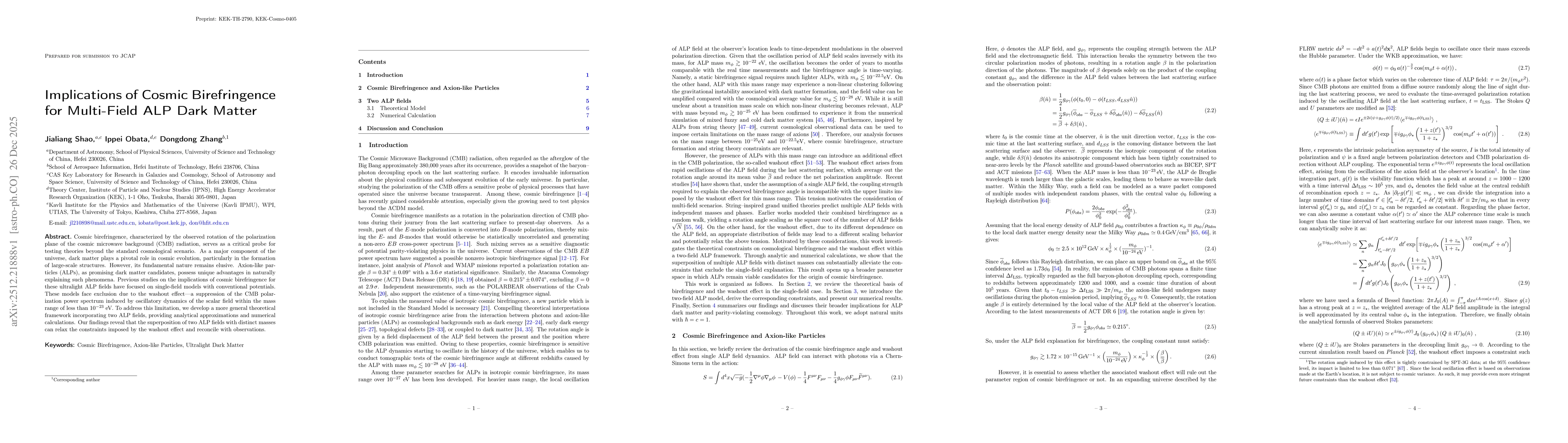 Thumbnail for Implications of Cosmic Birefringence for Multi-Field ALP Dark Matter