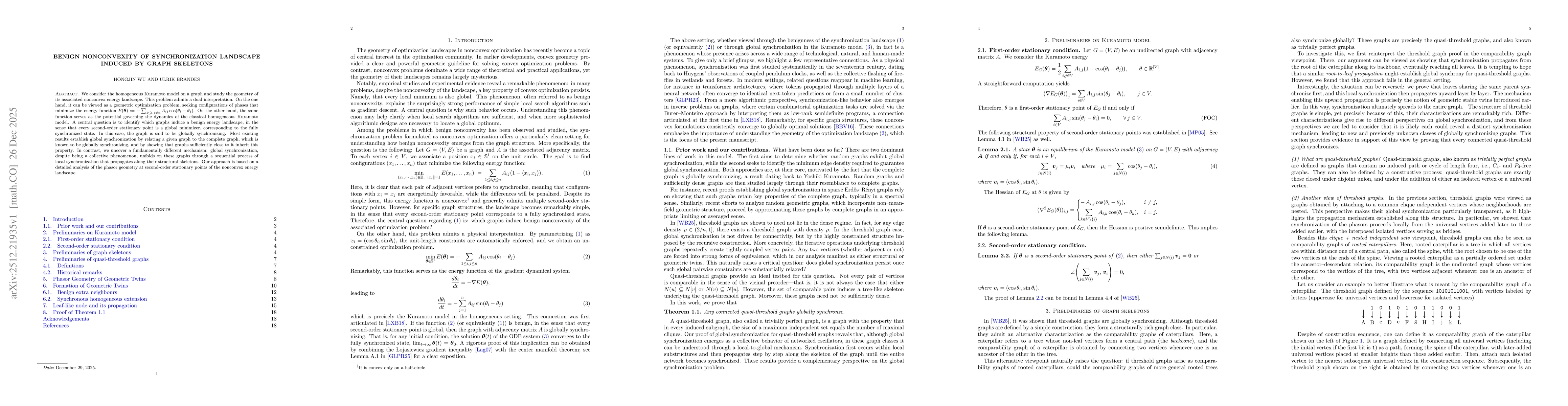 Thumbnail for Benign Nonconvexity of Synchronization Landscape Induced by Graph Skeletons