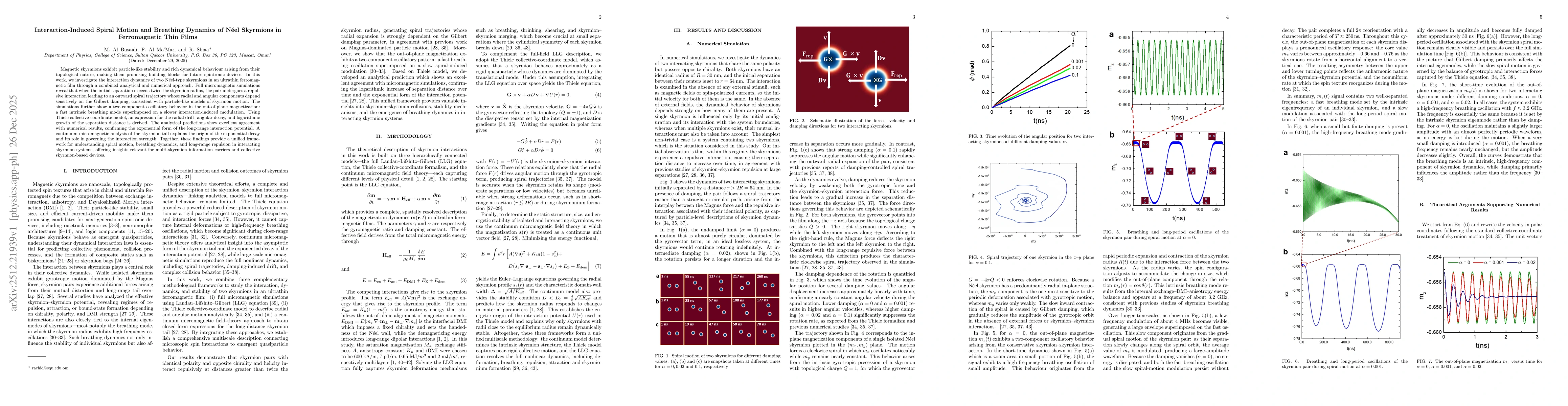 Thumbnail for Interaction-Induced Spiral Motion and Breathing Dynamics of Neel Skyrmions in Ferromagnetic Thin Films
