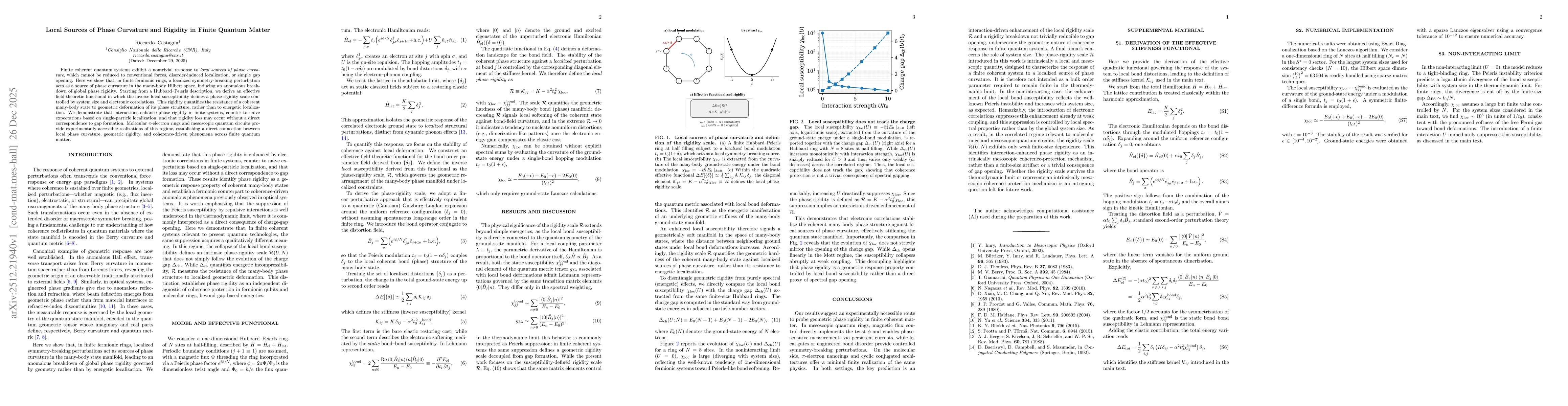 Thumbnail for Local Sources of Phase Curvature and Rigidity in Finite Quantum Matter