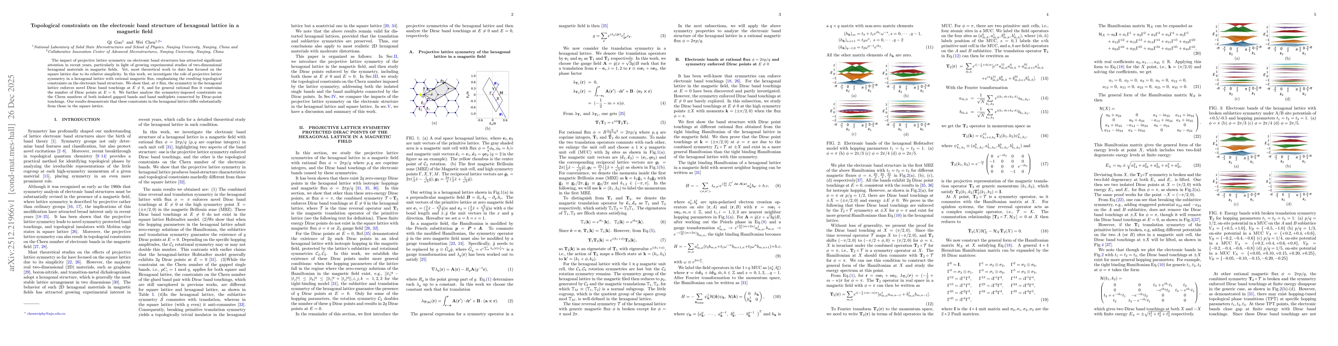 Thumbnail for Topological constraints on the electronic band structure of hexagonal lattice in a magnetic field