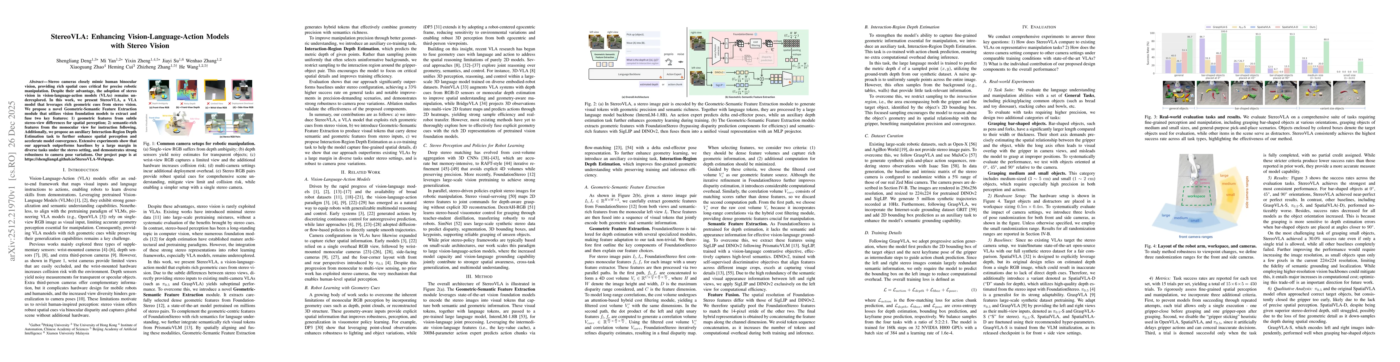 Thumbnail for StereoVLA: Enhancing Vision-Language-Action Models with Stereo Vision