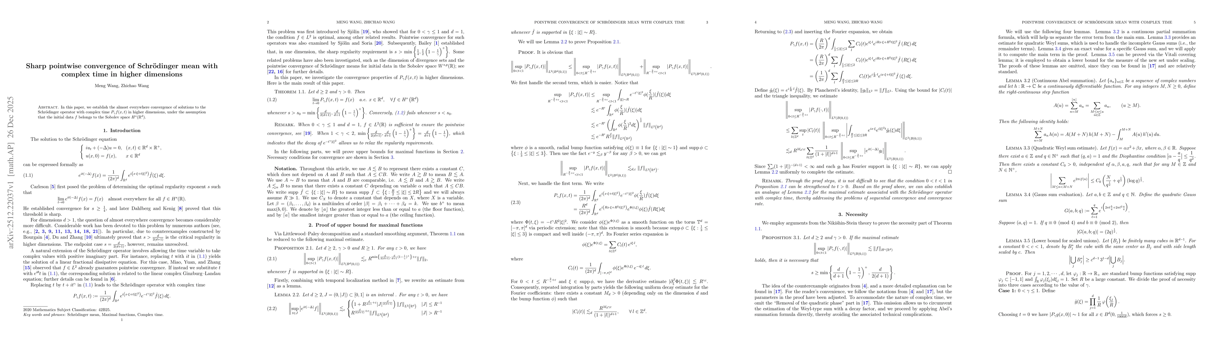 Thumbnail for Sharp pointwise convergence of Schrödinger mean with complex time in higher dimensions