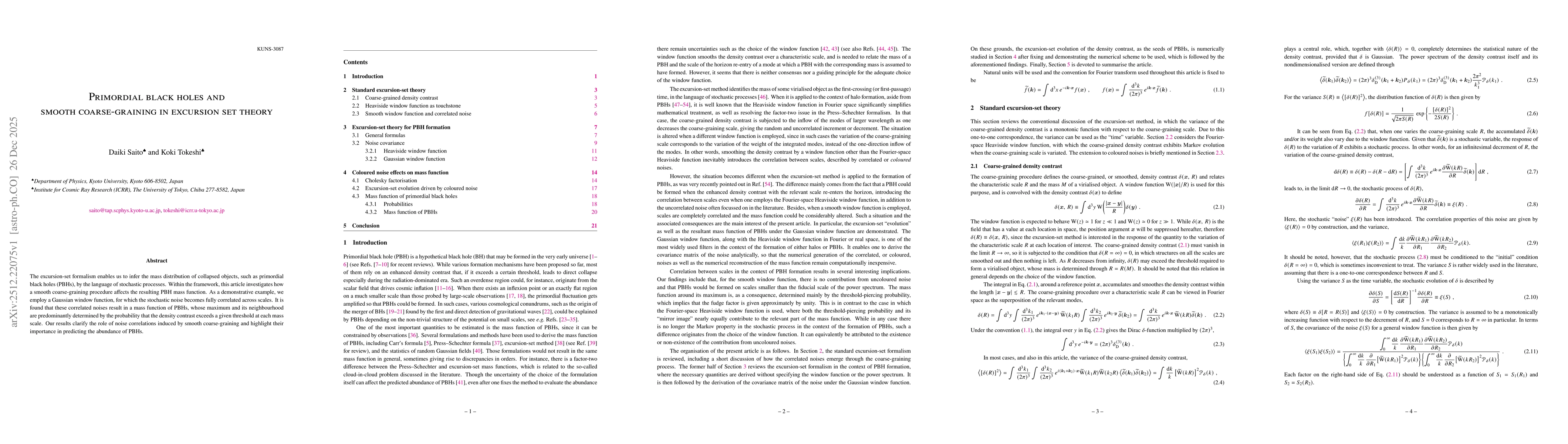 Thumbnail for Primordial black holes and smooth coarse-graining in excursion set theory