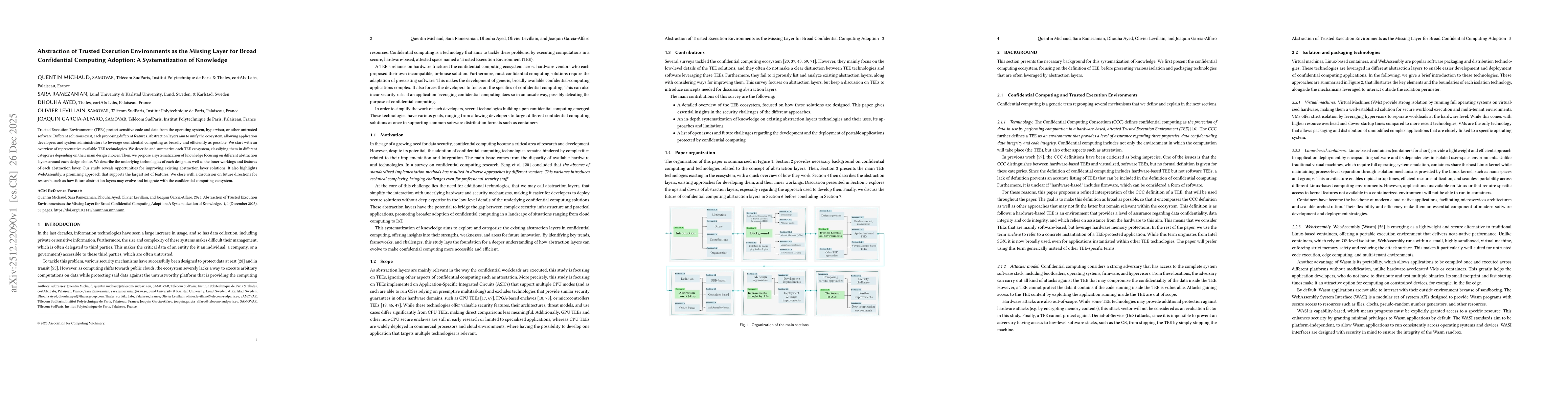 Thumbnail for Abstraction of Trusted Execution Environments as the Missing Layer for Broad Confidential Computing Adoption: A Systematization of Knowledge
