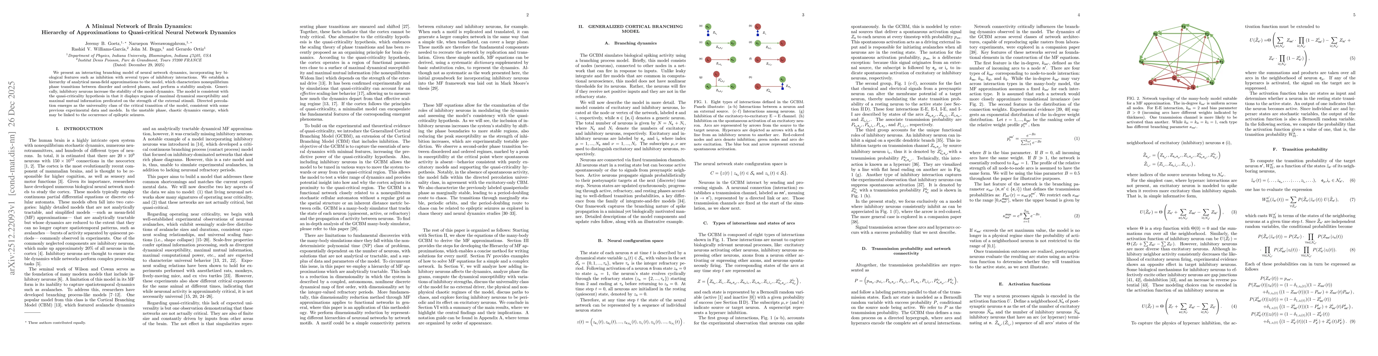 Thumbnail for A Minimal Network of Brain Dynamics: Hierarchy of Approximations to Quasi-critical Neural Network Dynamics