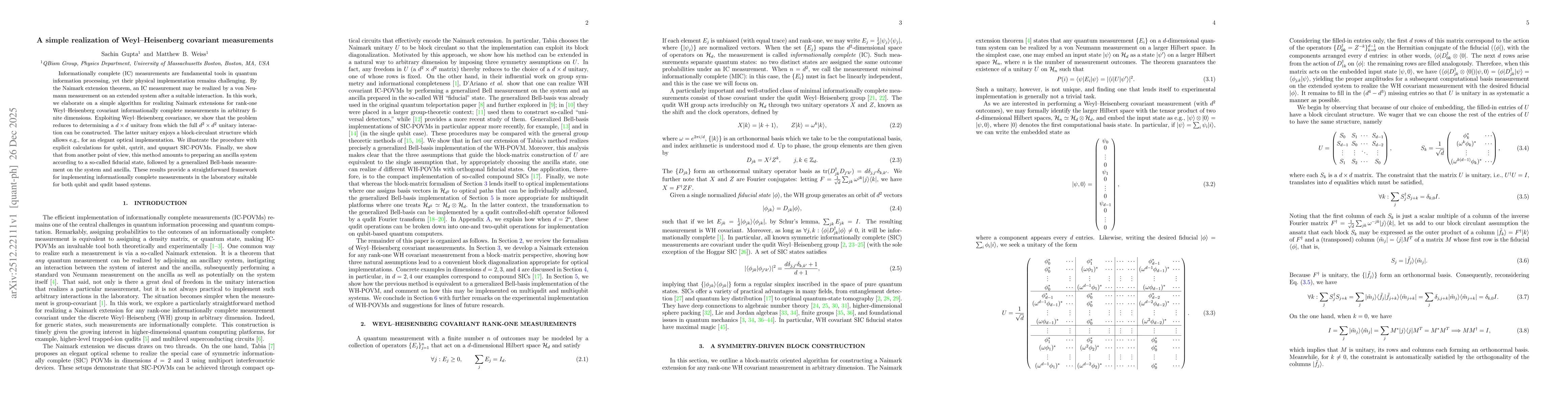 Thumbnail for A simple realization of Weyl-Heisenberg covariant measurements