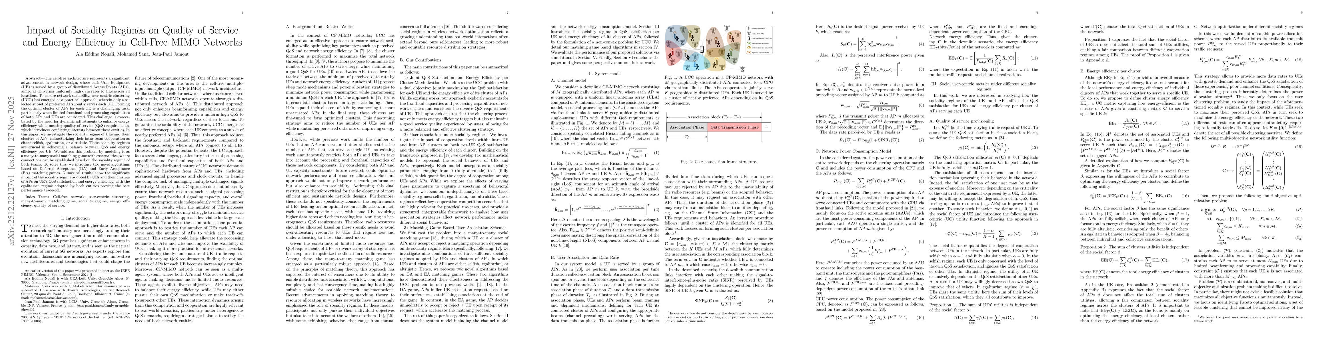 Thumbnail for Impact of Sociality Regimes on Quality of Service and Energy Efficiency in Cell-Free MIMO Networks