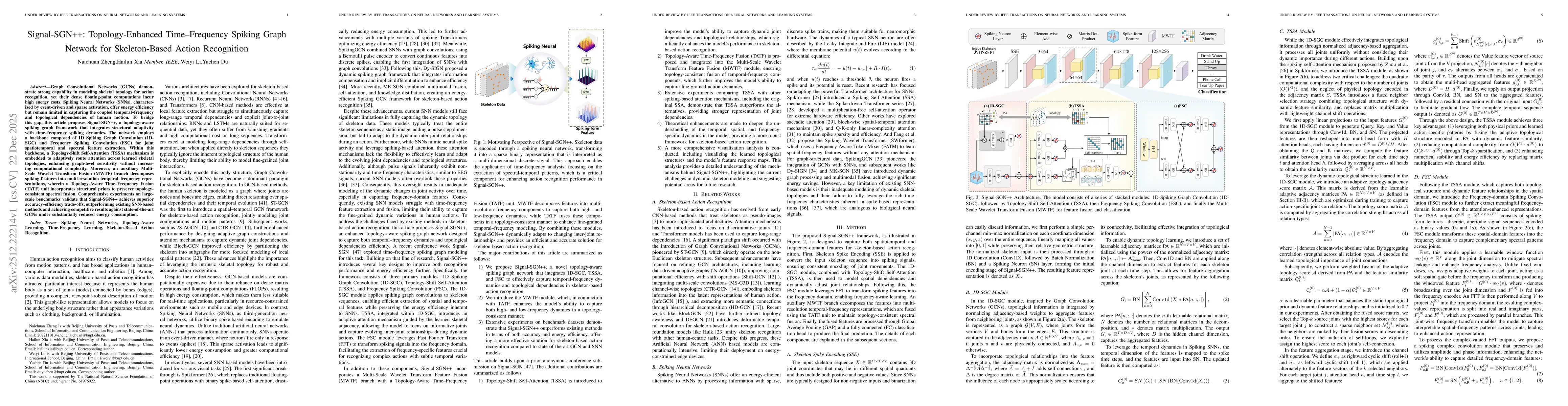 Thumbnail for Signal-SGN++: Topology-Enhanced Time-Frequency Spiking Graph Network for Skeleton-Based Action Recognition