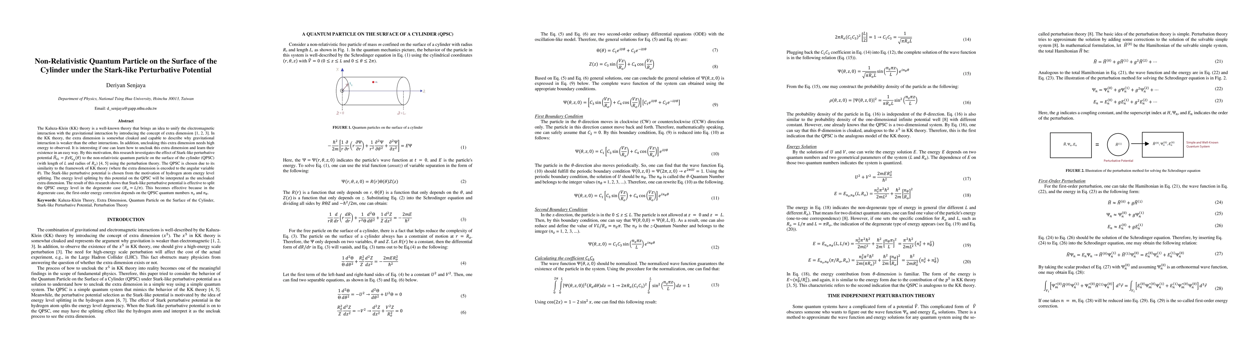 Thumbnail for Non-Relativistic Quantum Particle Confined on a Cylindrical Surface under a Stark-like Potential
