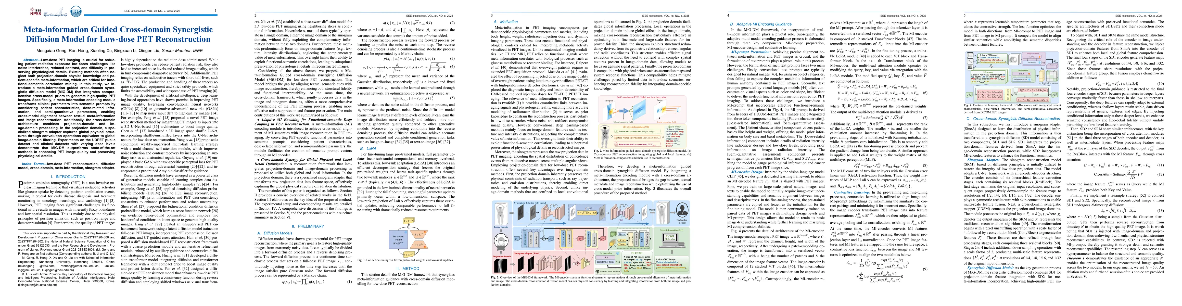 Thumbnail for Meta-information Guided Cross-domain Synergistic Diffusion Model for Low-dose PET Reconstruction