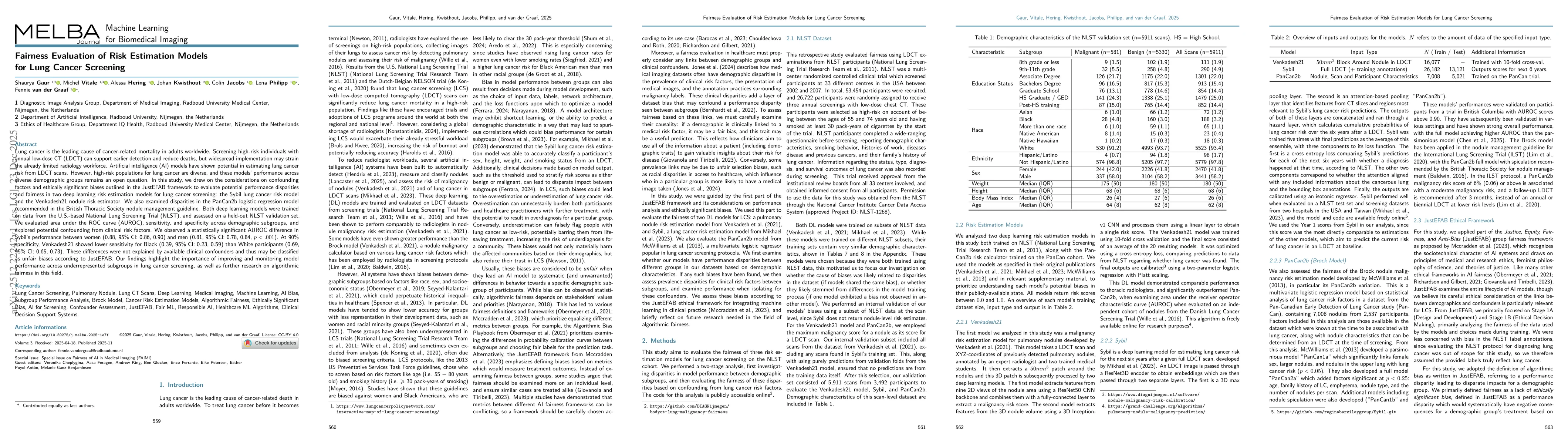 Thumbnail for Fairness Evaluation of Risk Estimation Models for Lung Cancer Screening