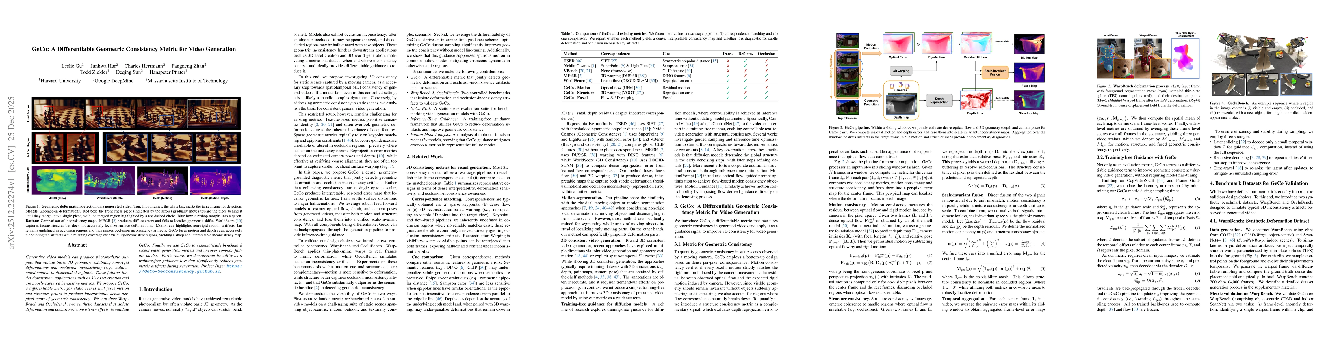 Thumbnail for GeCo: A Differentiable Geometric Consistency Metric for Video Generation