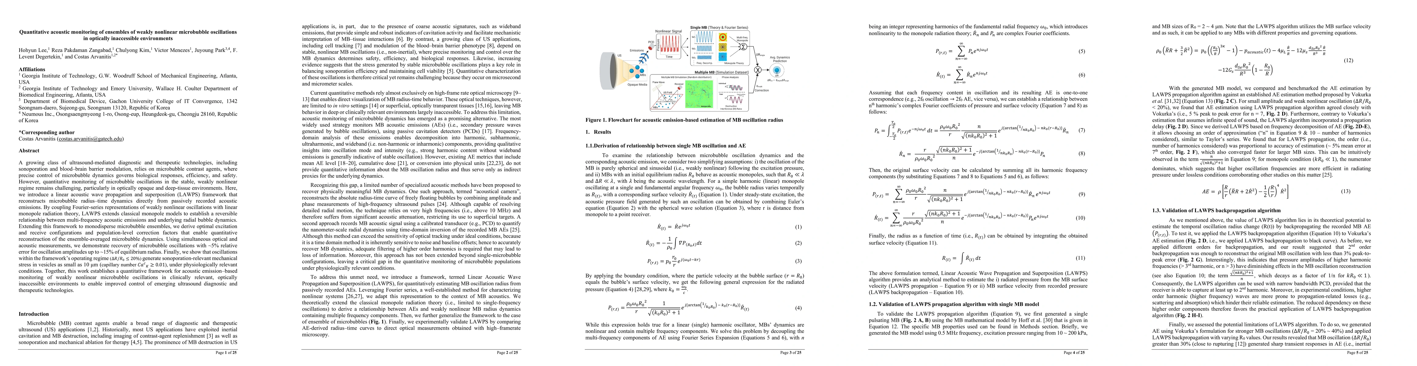 Thumbnail for Quantitative acoustic monitoring of ensembles of weakly nonlinear microbubble oscillations in optically inaccessible environments