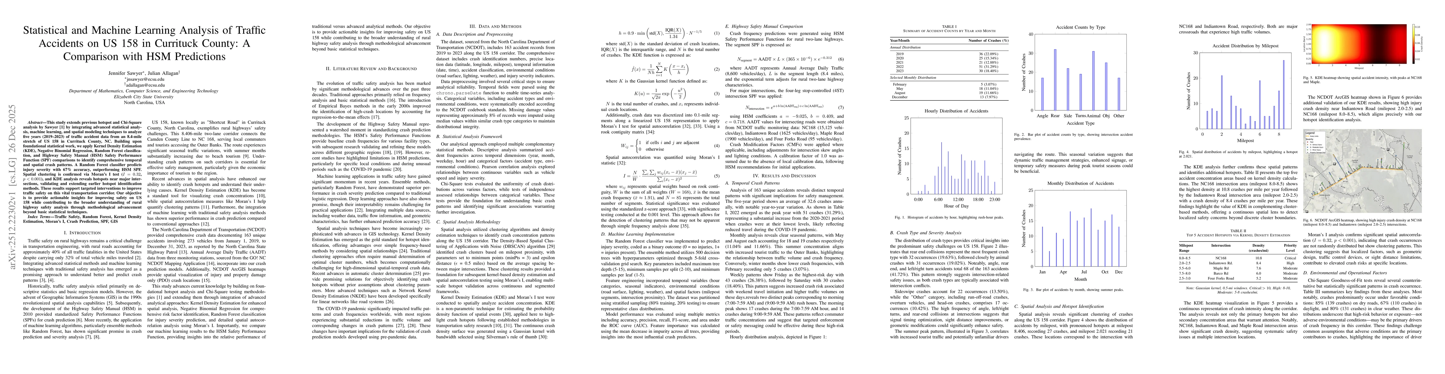 Thumbnail for Statistical and Machine Learning Analysis of Traffic Accidents on US 158 in Currituck County: A Comparison with HSM Predictions