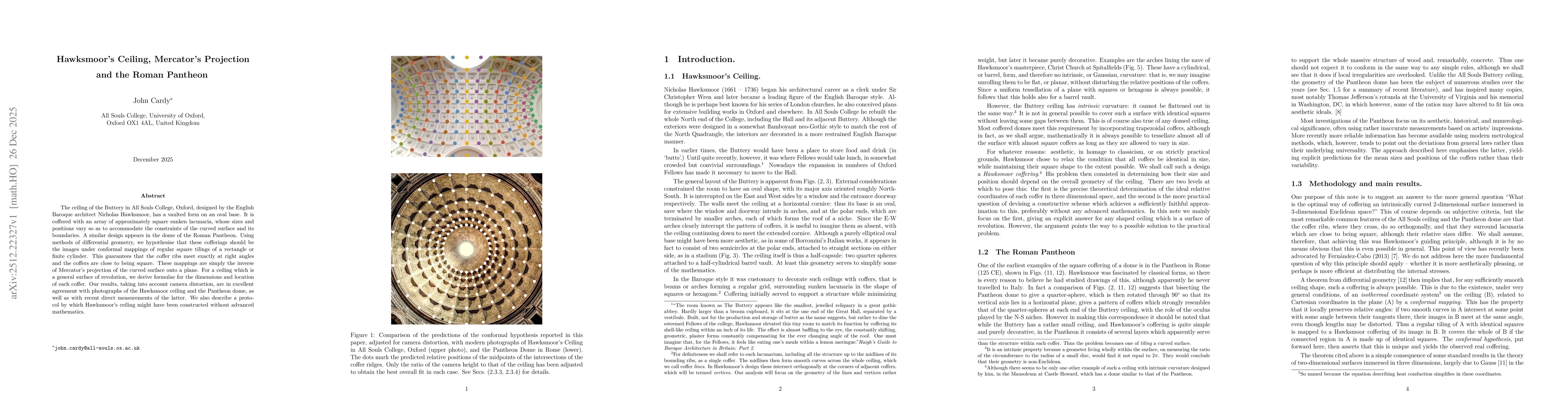 Thumbnail for Hawksmoor's Ceiling, Mercator's Projection and the Roman Pantheon
