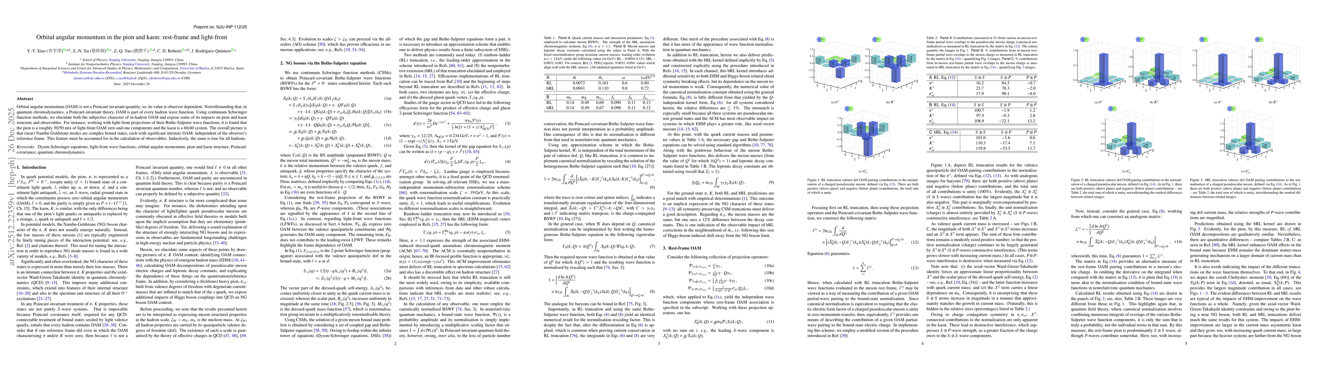 Thumbnail for Orbital angular momentum in the pion and kaon: rest-frame and light-front