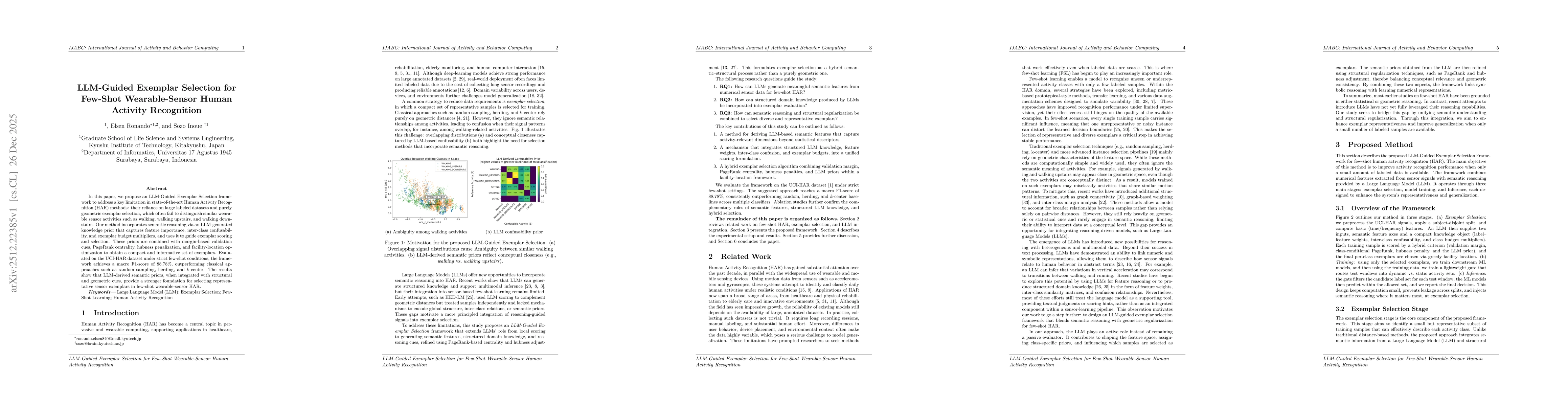 Thumbnail for LLM-Guided Exemplar Selection for Few-Shot Wearable-Sensor Human Activity Recognition