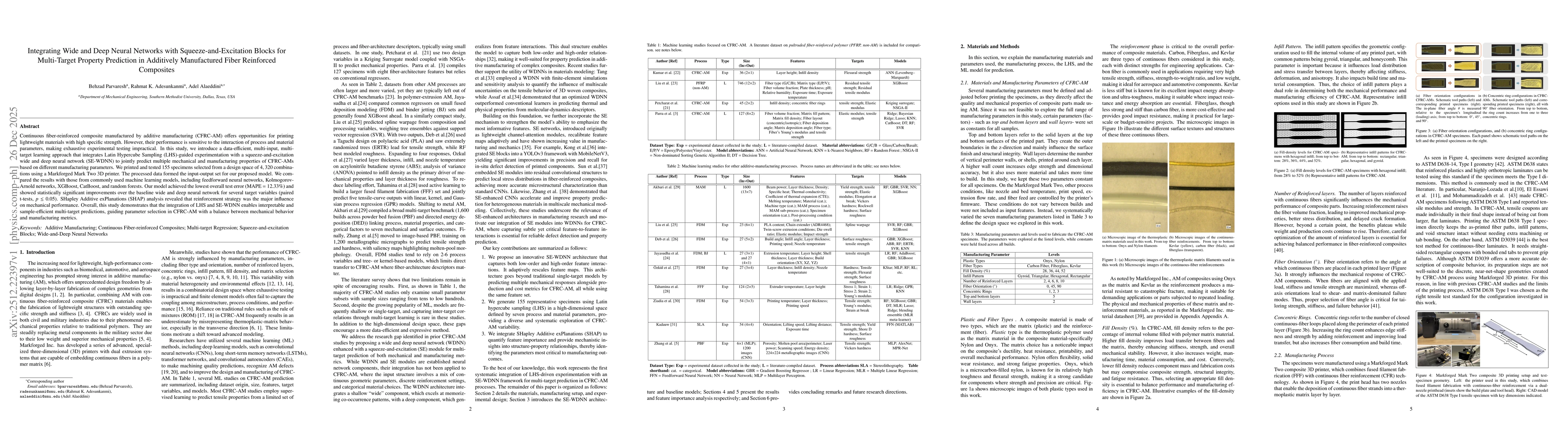 Thumbnail for Integrating Wide and Deep Neural Networks with Squeeze-and-Excitation Blocks for Multi-Target Property Prediction in Additively Manufactured Fiber Reinforced Composites
