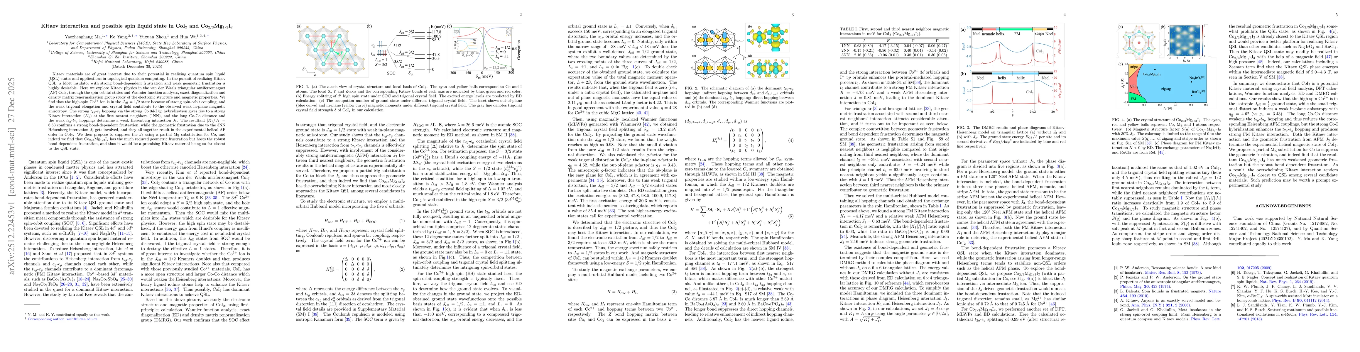 Thumbnail for Kitaev interaction and possible spin liquid state in CoI2 and Co2/3Mg1/3I2