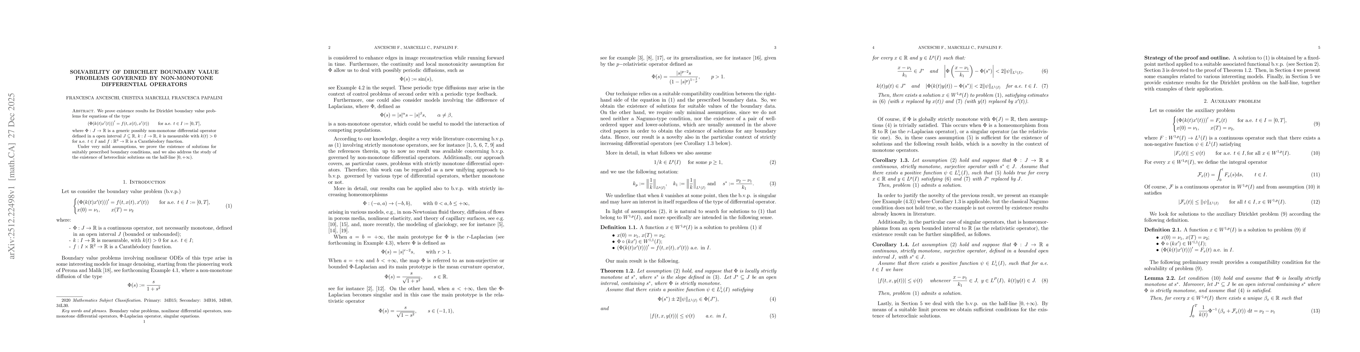 Thumbnail for Solvability of Dirichlet boundary value problems governed by non-monotone differential operators