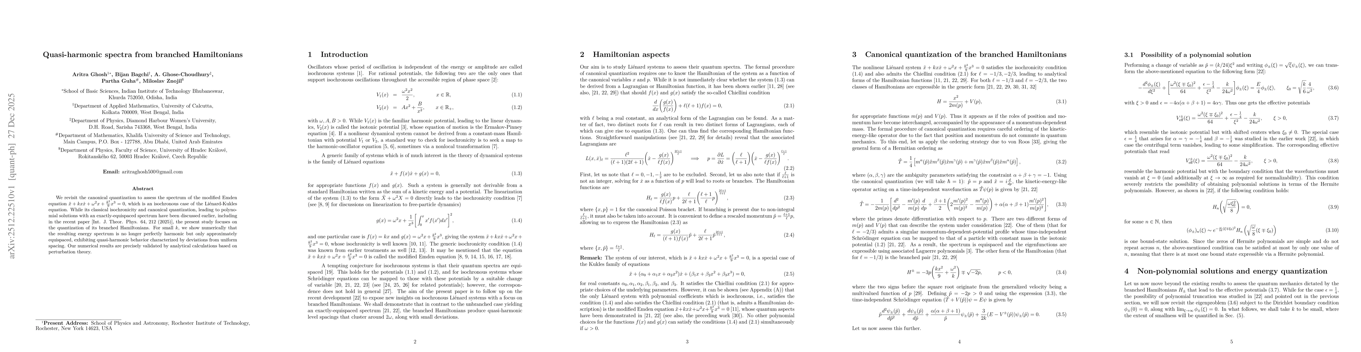 Thumbnail for Quasi-harmonic spectra from branched Hamiltonians