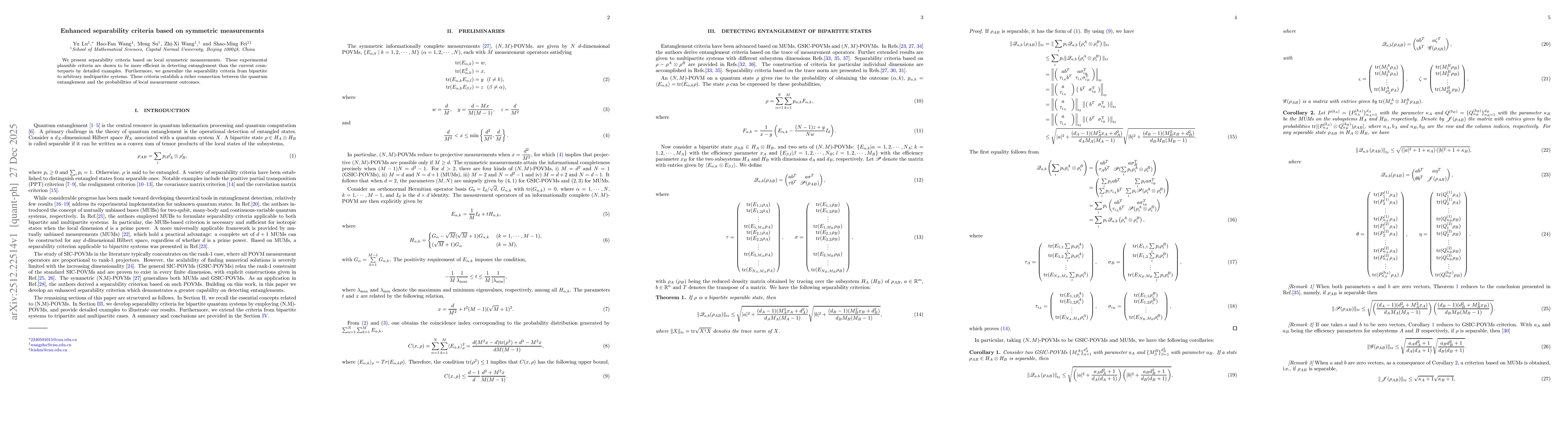 Thumbnail for Enhanced separability criteria based on symmetric measurements