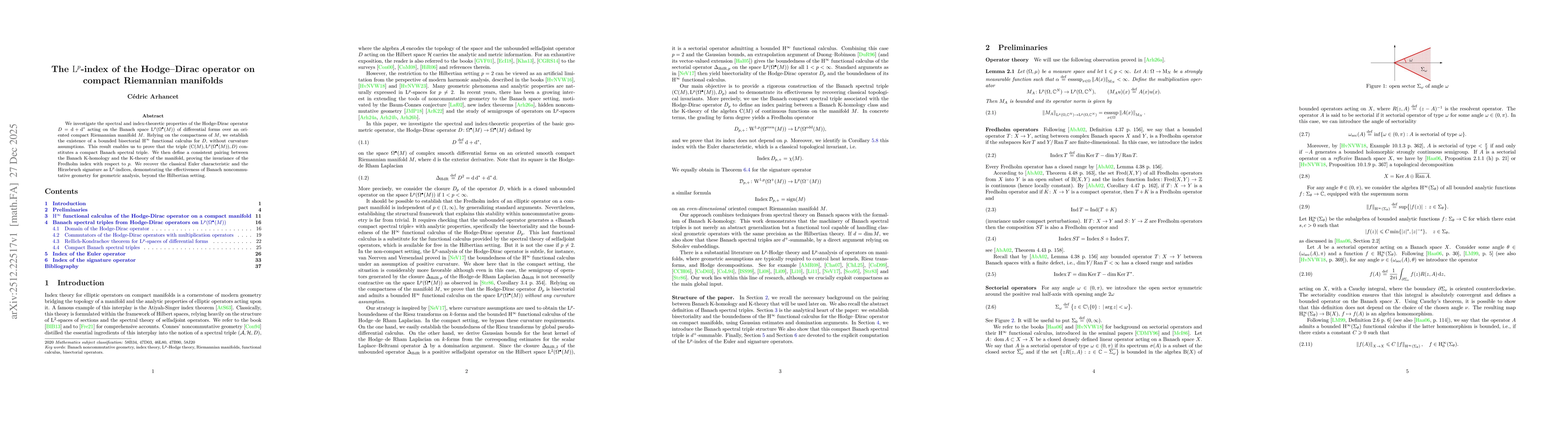 Thumbnail for The $\mathrm{L}^p$-index of the Hodge-Dirac operator on compact Riemannian manifolds