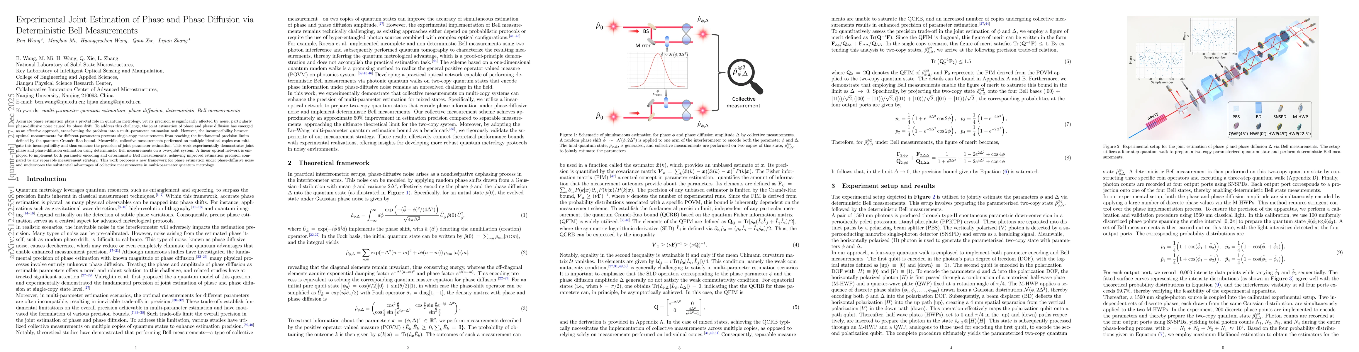 Thumbnail for Experimental Joint Estimation of Phase and Phase Diffusion via Deterministic Bell Measurements