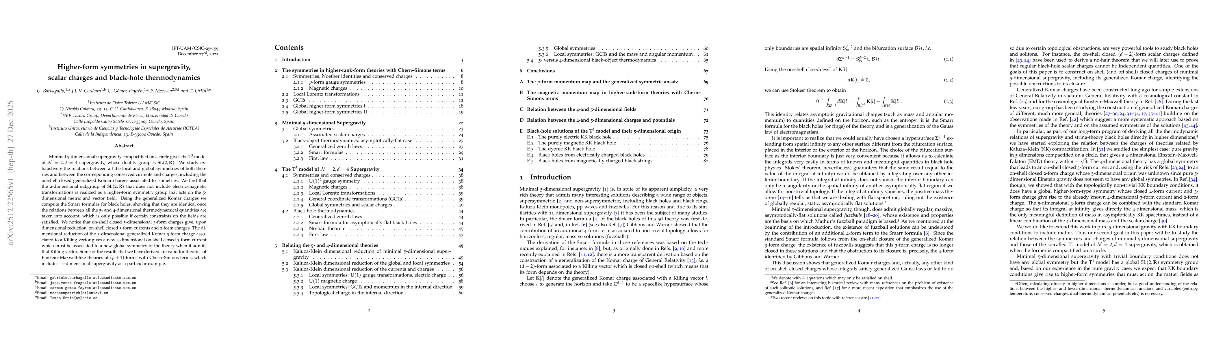 Thumbnail for Higher-form symmetries in supergravity, scalar charges and black-hole thermodynamics
