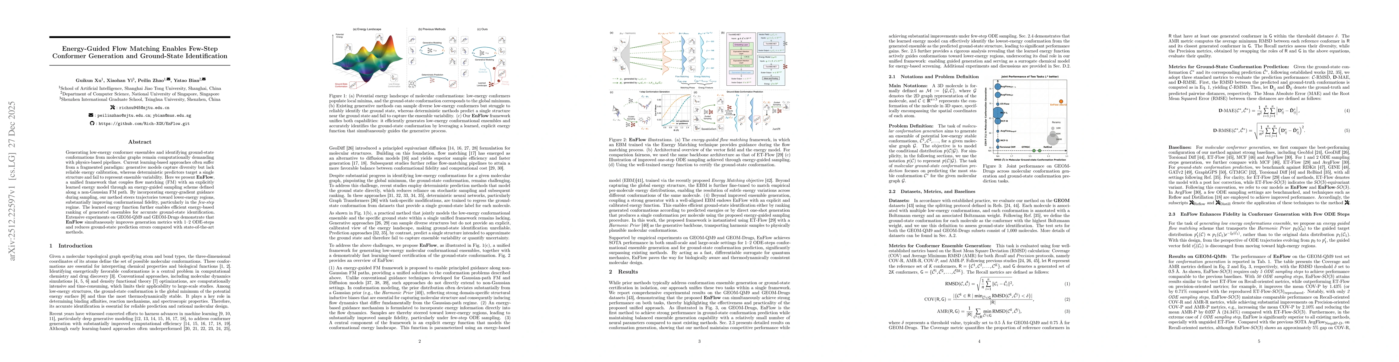 Thumbnail for Energy-Guided Flow Matching Enables Few-Step Conformer Generation and Ground-State Identification