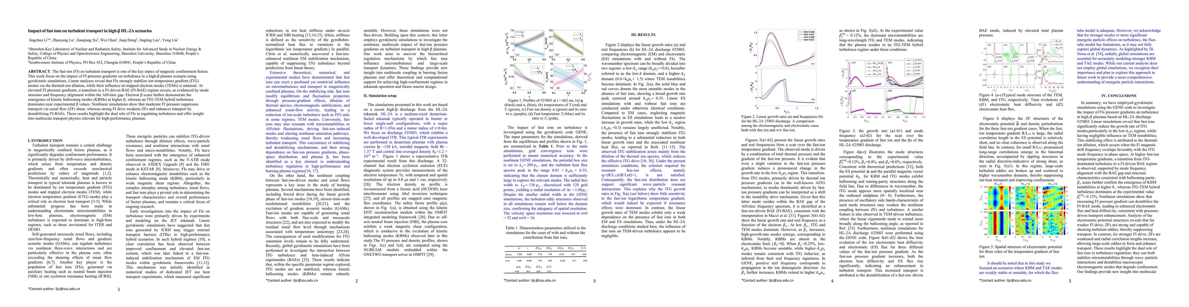 Thumbnail for Impact of fast ions on turbulent transport in high-\b{eta} HL-2A scenarios