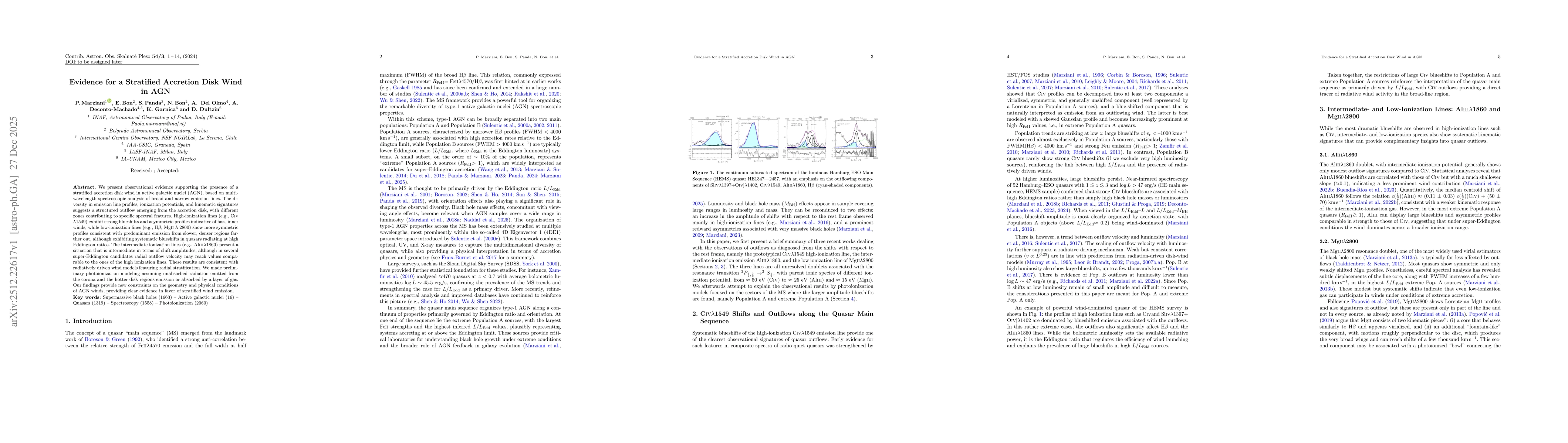 Thumbnail for Evidence for a Stratified Accretion Disk Wind in AGN