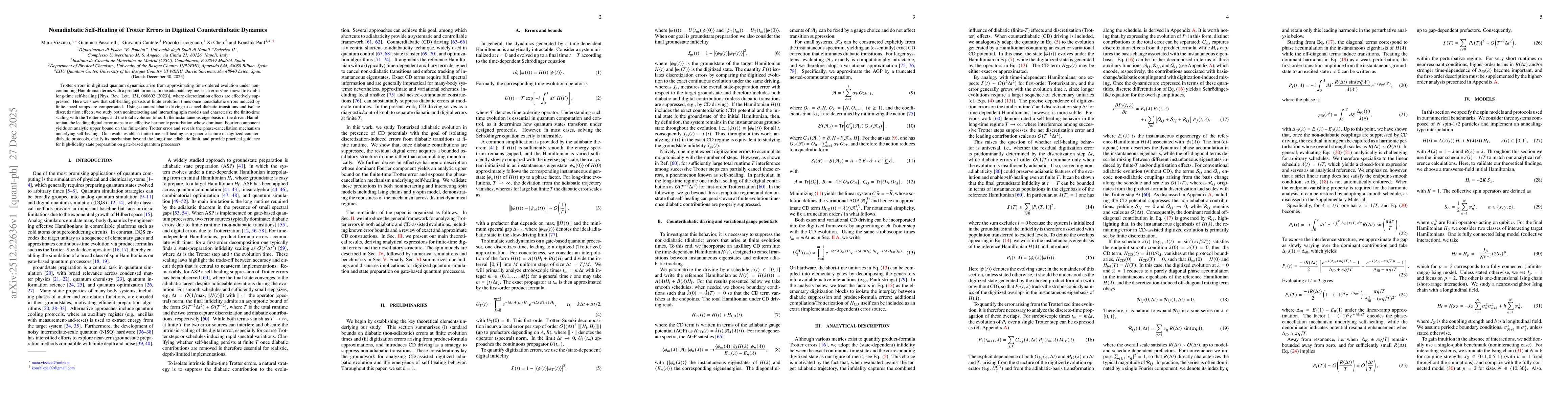 Thumbnail for Nonadiabatic Self-Healing of Trotter Errors in Digitized Counterdiabatic Dynamics