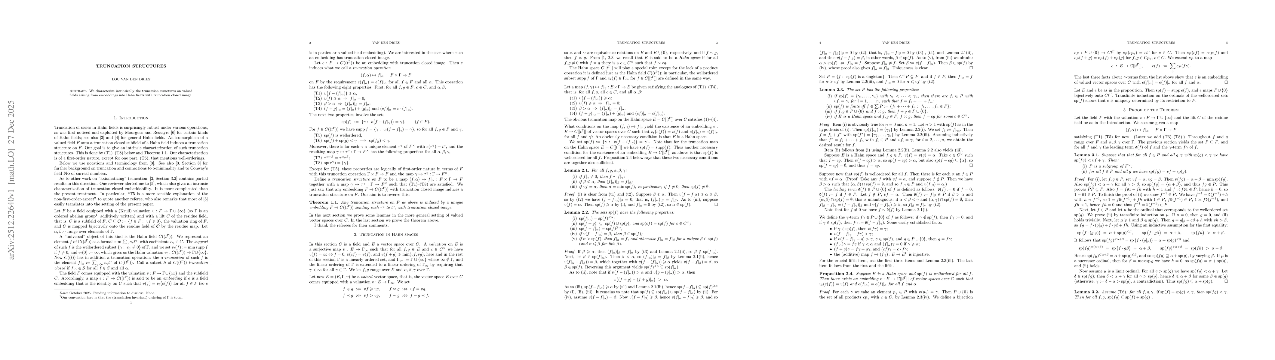 Thumbnail for Truncation Structures