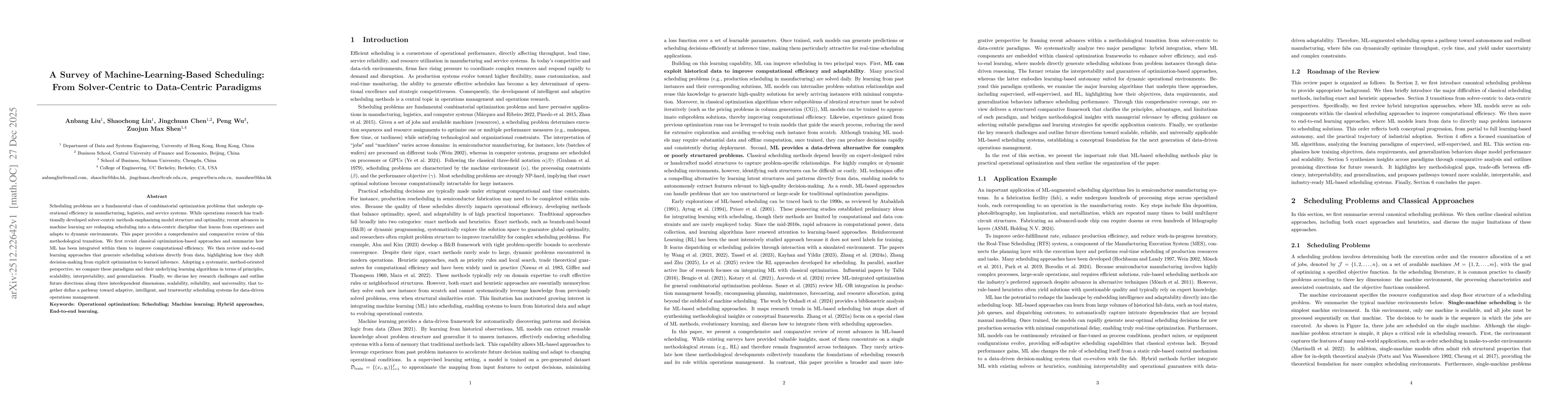 Thumbnail for A Survey of Machine-Learning-Based Scheduling: From Solver-Centric to Data-Centric Paradigms