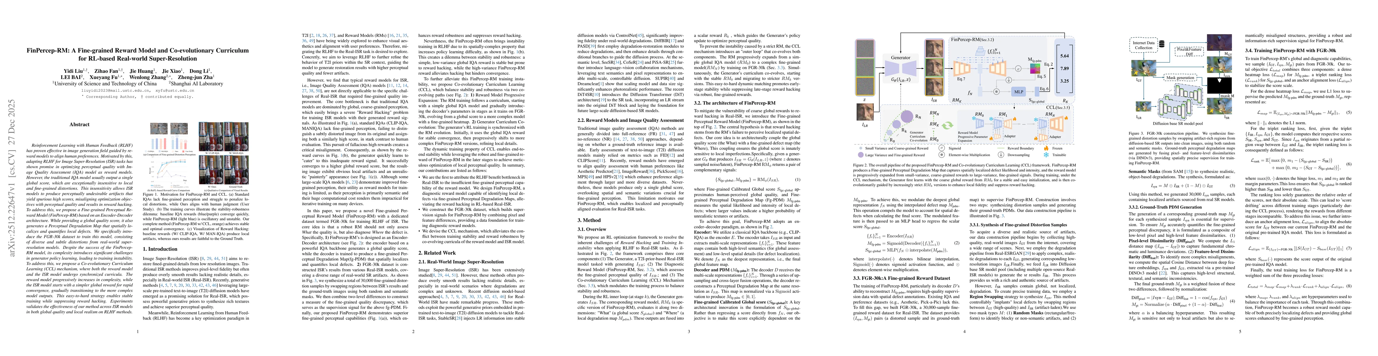 Thumbnail for FinPercep-RM: A Fine-grained Reward Model and Co-evolutionary Curriculum for RL-based Real-world Super-Resolution