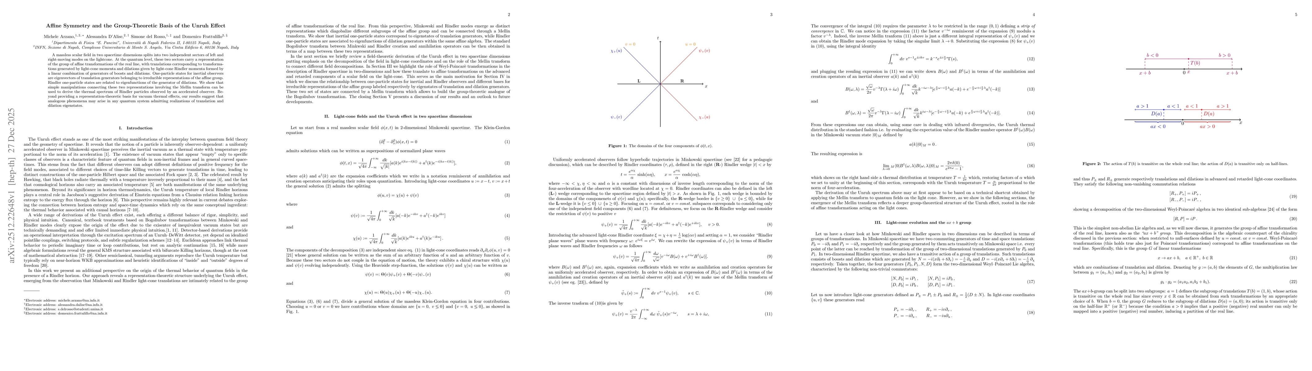 Thumbnail for Affine Symmetry and the Group-Theoretic Basis of the Unruh Effect