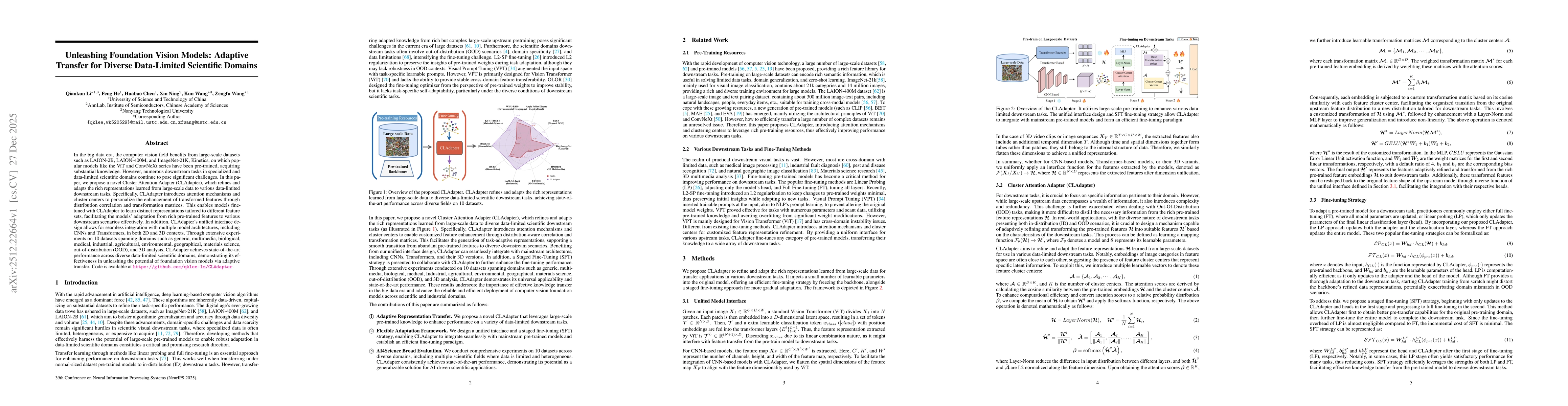 Thumbnail for Unleashing Foundation Vision Models: Adaptive Transfer for Diverse Data-Limited Scientific Domains