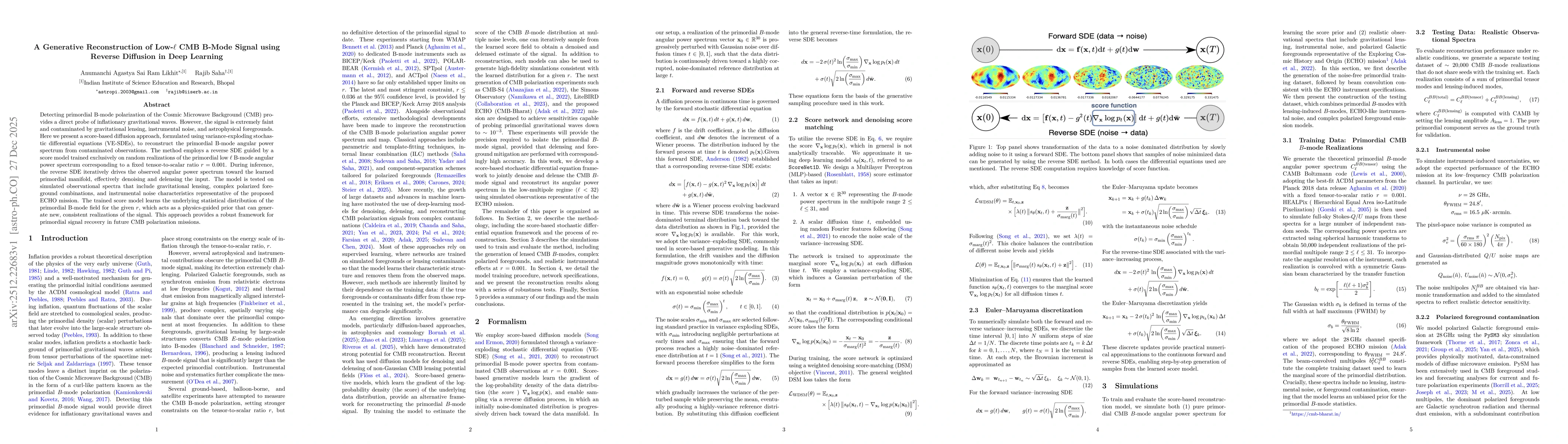 Thumbnail for A Generative Reconstruction of Low-$\ell$ CMB B-Mode Signal using Reverse Diffusion in Deep Learning