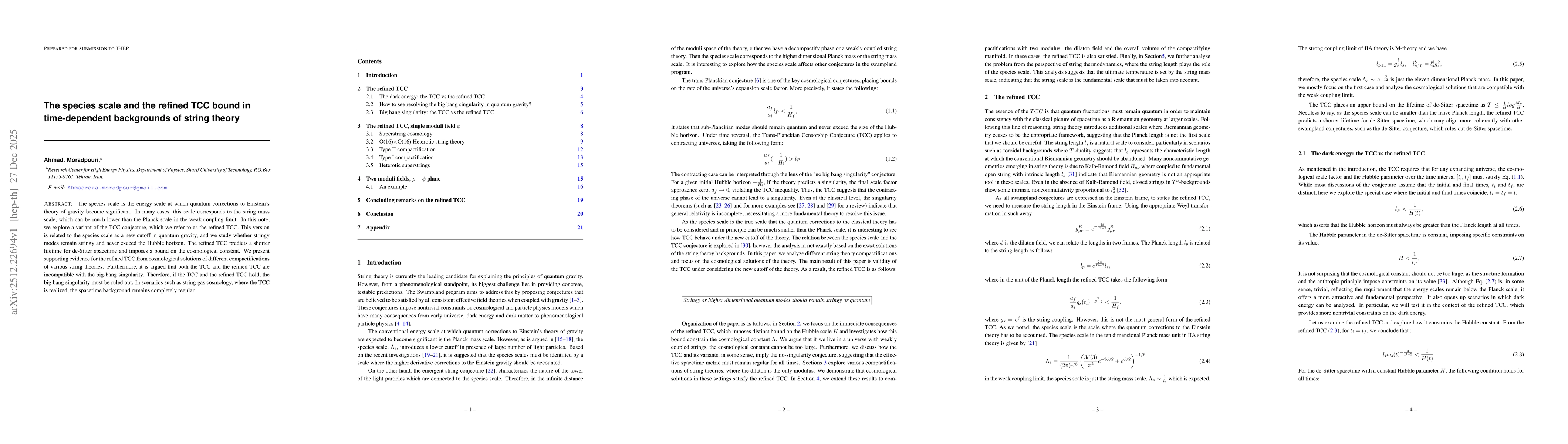 Thumbnail for The species scale and the refined TCC bound in time-dependent backgrounds of string theory