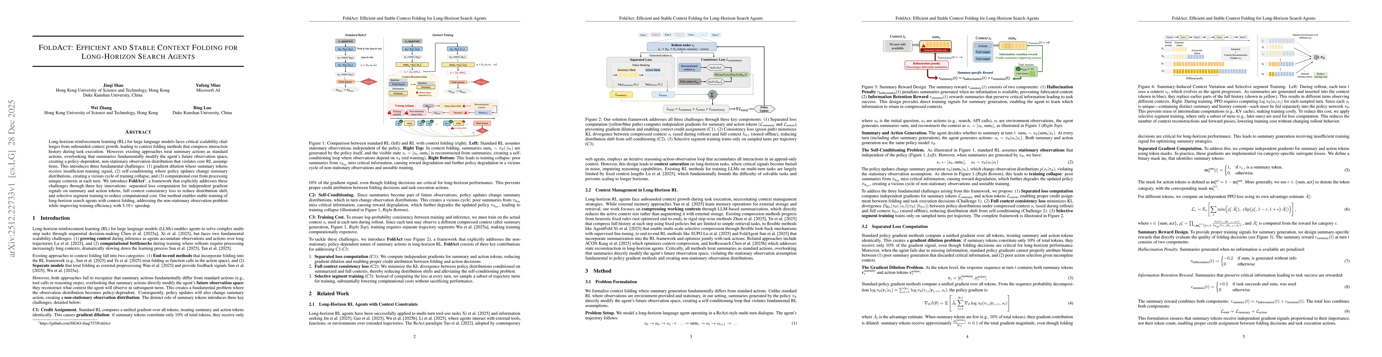 Thumbnail for FoldAct: Efficient and Stable Context Folding for Long-Horizon Search Agents