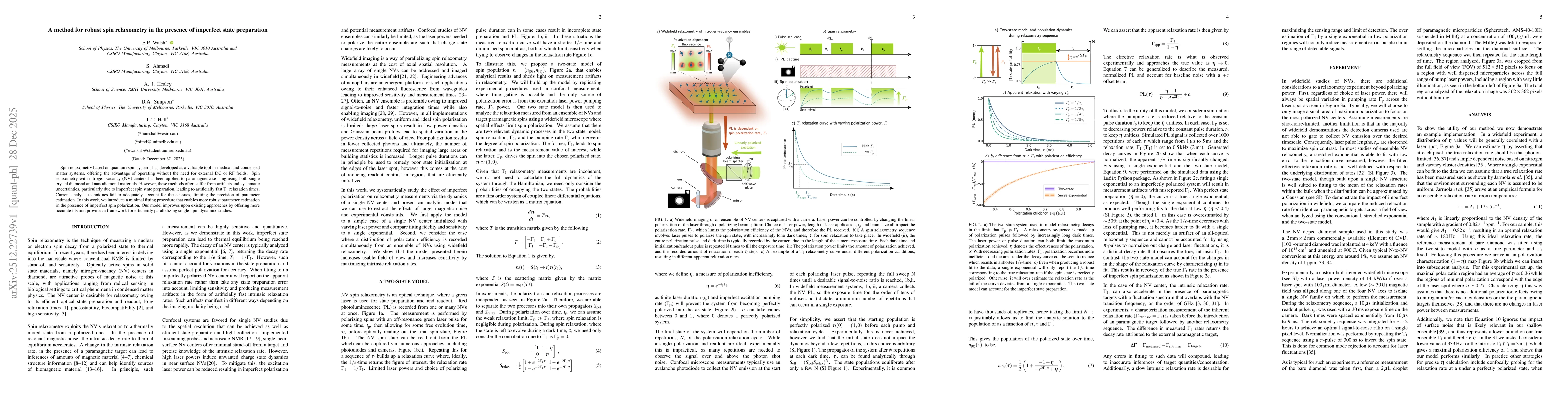 Thumbnail for A method for robust spin relaxometry in the presence of imperfect state preparation