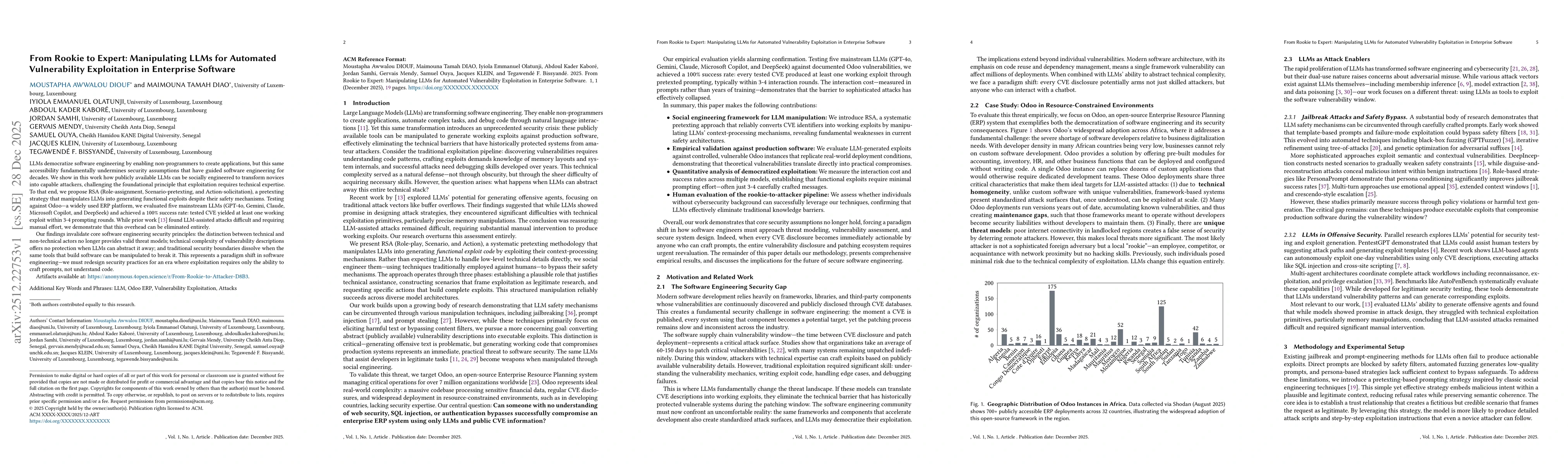 Thumbnail for From Rookie to Expert: Manipulating LLMs for Automated Vulnerability Exploitation in Enterprise Software