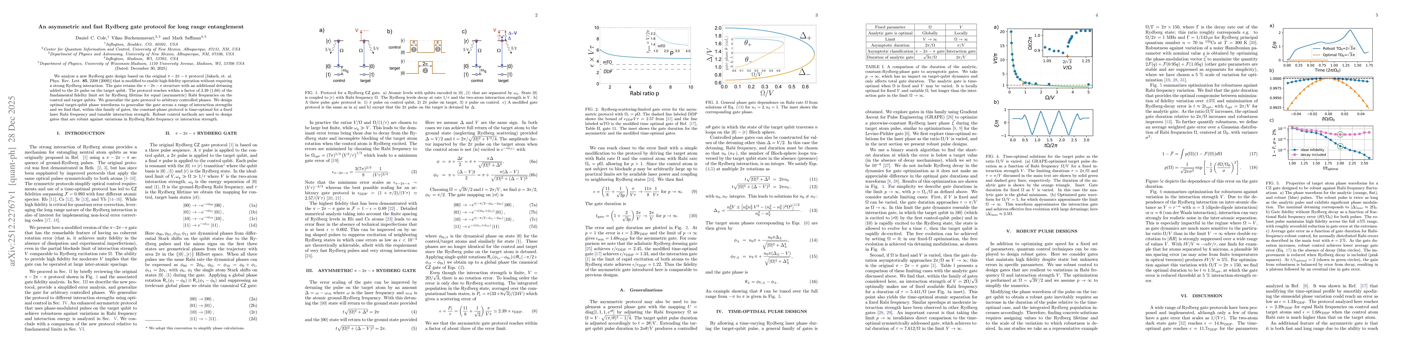 Thumbnail for An asymmetric and fast Rydberg gate protocol for long range entanglement