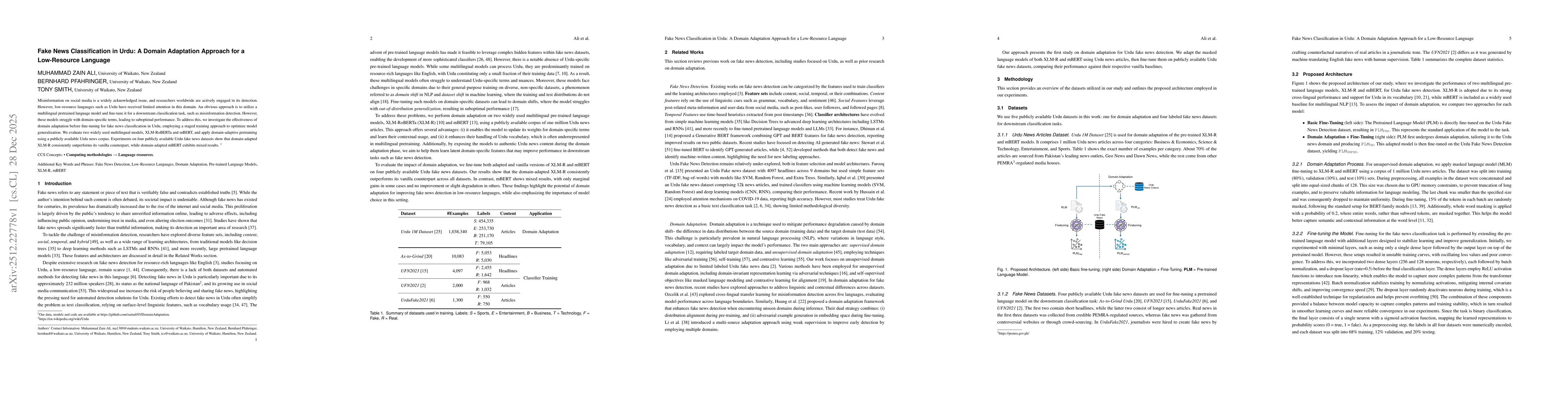 Thumbnail for Fake News Classification in Urdu: A Domain Adaptation Approach for a Low-Resource Language