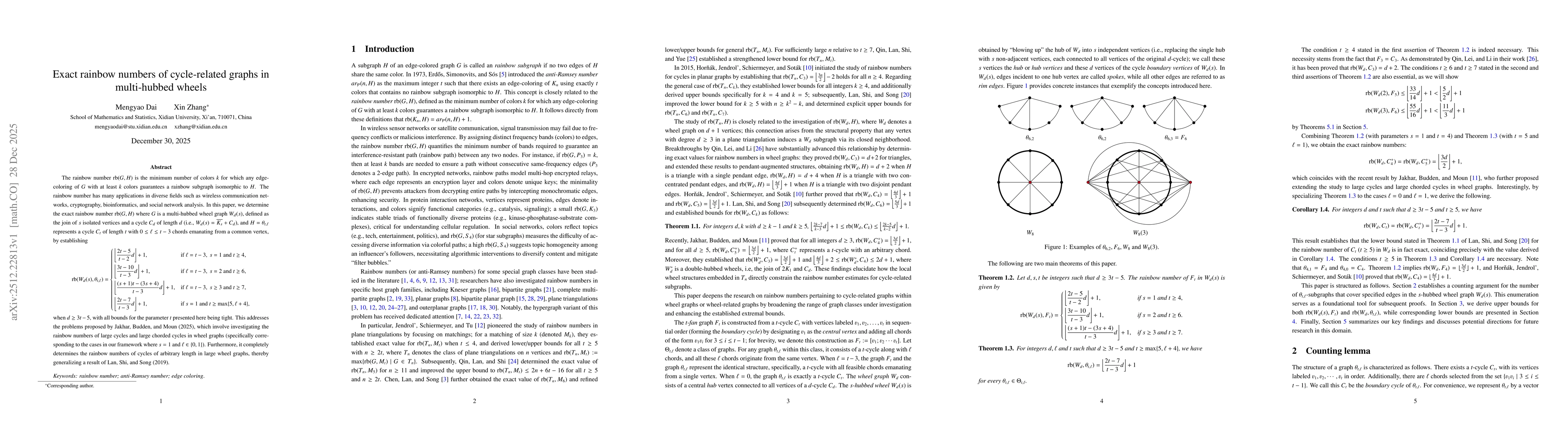 Thumbnail for Exact rainbow numbers of cycle-related graphs in multi-hubbed wheels