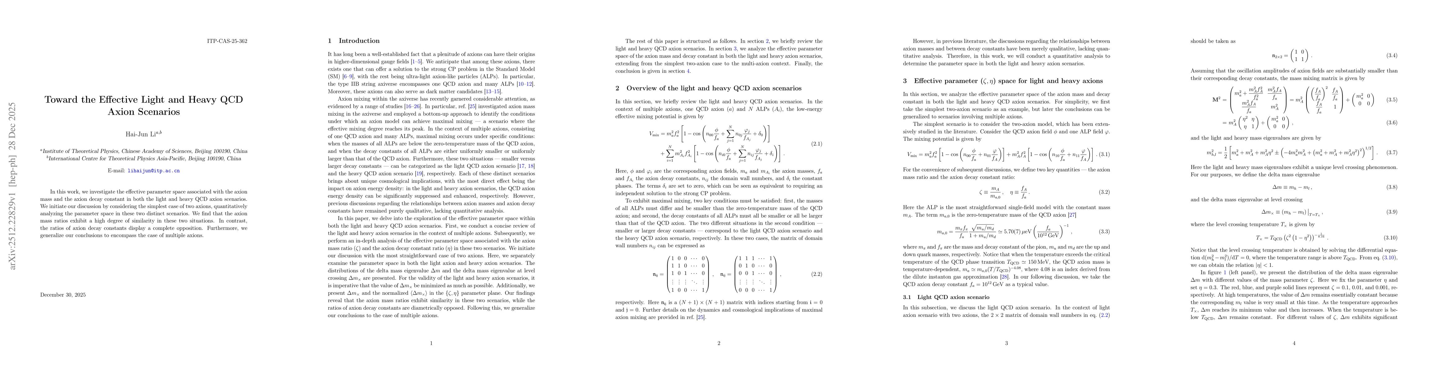 Thumbnail for Toward the Effective Light and Heavy QCD Axion Scenarios