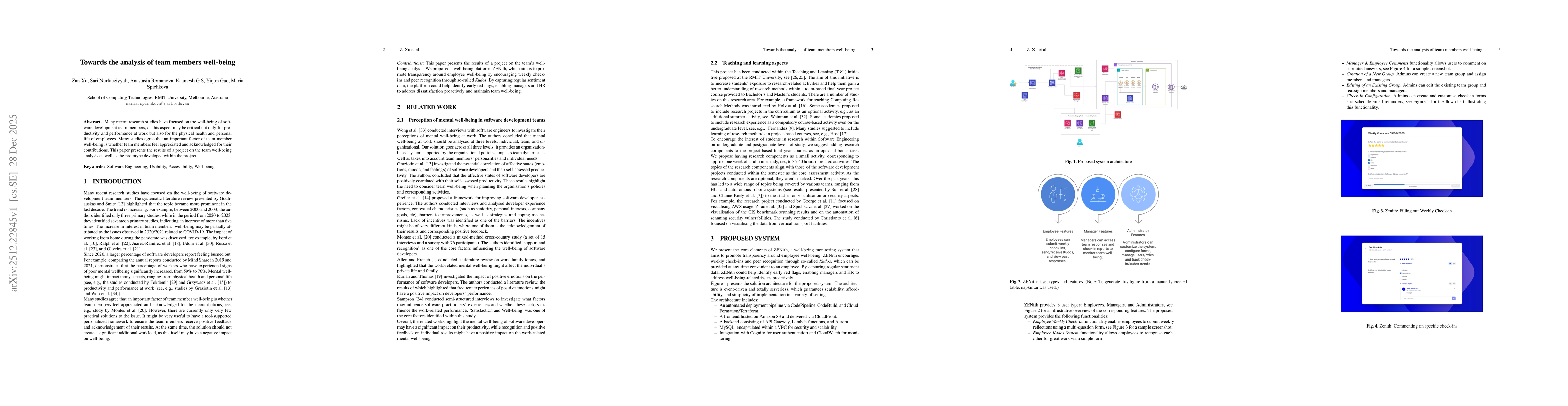 Thumbnail for Towards the analysis of team members well-being