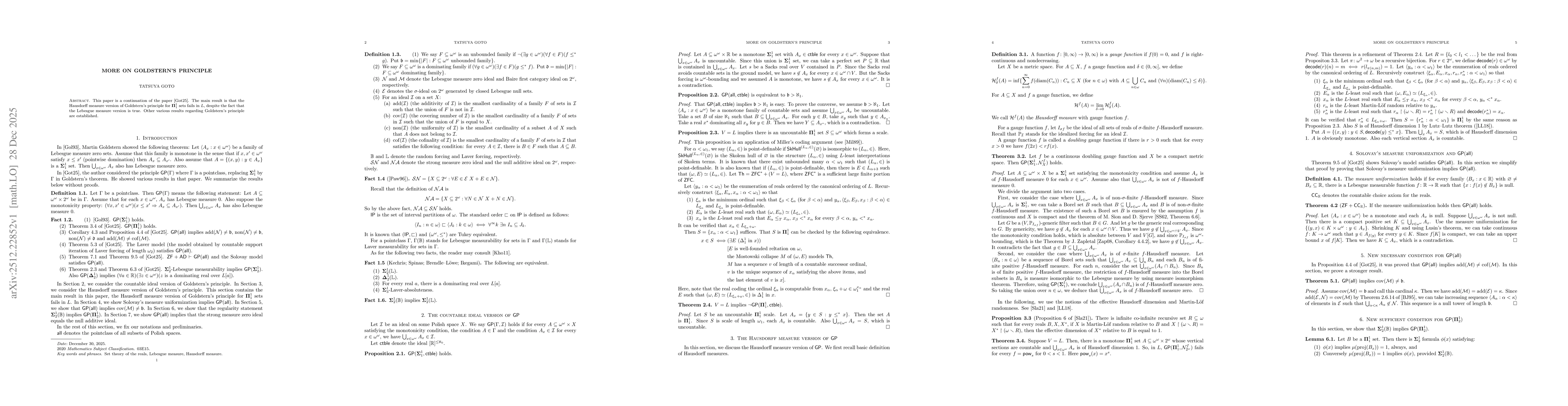 Thumbnail for More on Goldstern's principle